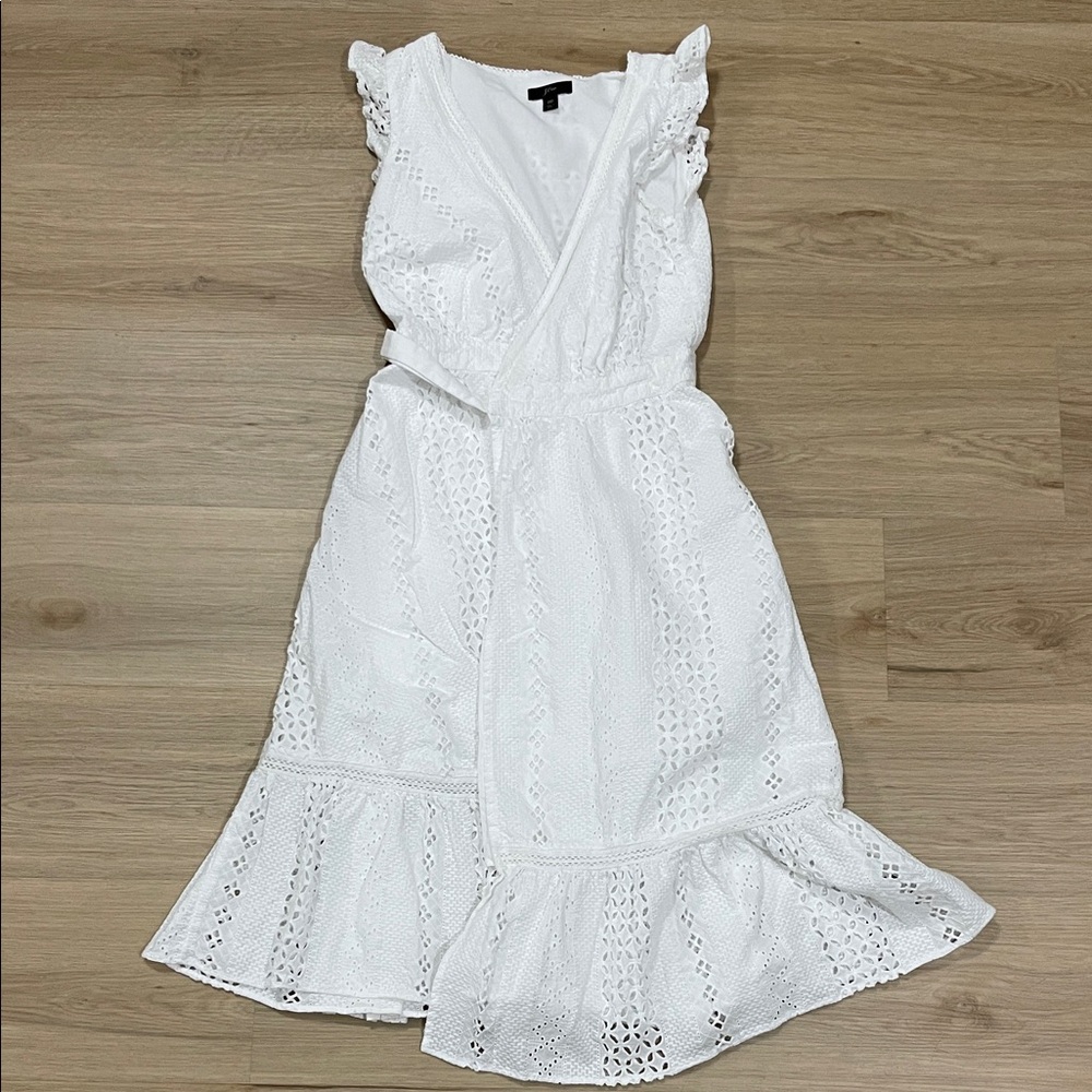 J. Crew Ivory Lace Midi Dress